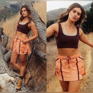 FP Movement Moonbeam Cargo Skort Orange Utility Nylon Size M
